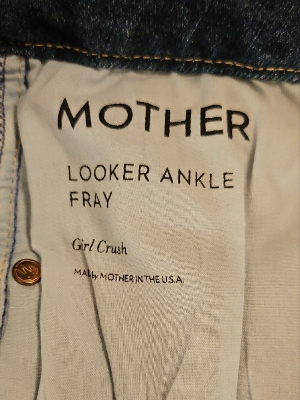 MOTHER 'Looker Ankle Fray' Girl Crush- Size 28 - Picture 8 of 10